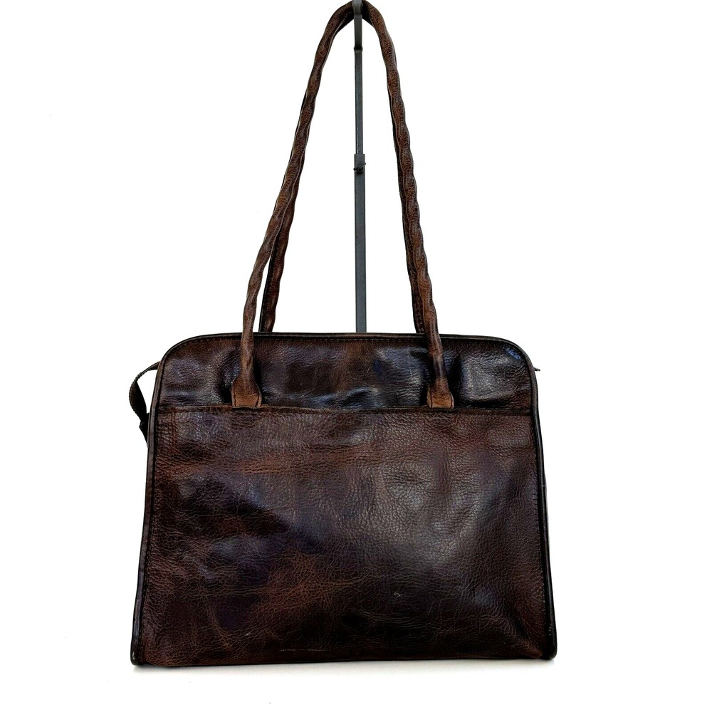 PATRICIA NASH Paris Tooled Leather Tassel Studded Satchel Bag Brown Boho Artisan - Picture 4 of 16